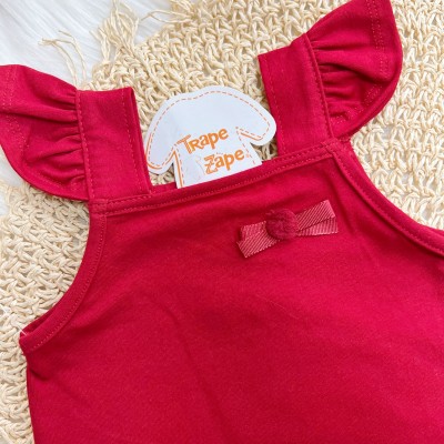  Conj. Regata e Short Saia Cerejinhas - Vermelho
